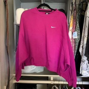 Nike Sportswear Club Essential Fleece Crewneck Sweatshirt Purple Women’s Size L